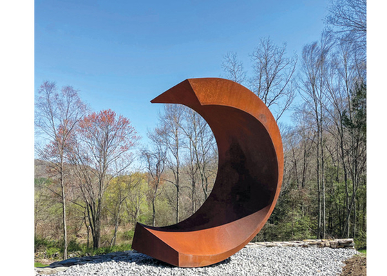 250cm Height Corten Steel Moon Sculpture For Garden Decoration