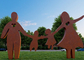 Public Garden Park Metal Art Corten Steel Family Figure Sculpture