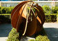 Outdoor Rusty Corten Steel Garden Ball Sculpture