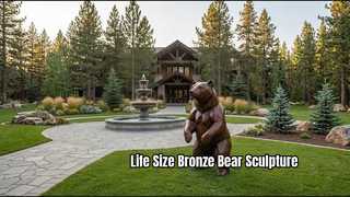 Escultura de oso de bronce de tamaño natural de fundición de metal personalizada