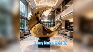 Escultura de metal moderna de lujo para diseño de paisaje