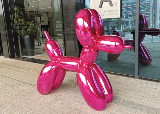 Un buen precio. Escultura al aire libre de la fibra de vidrio de la resina moderna de Art Hot Pink Balloon Dog en línea
