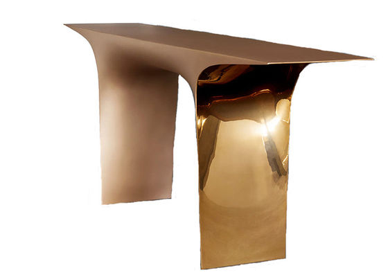 Un buen precio. Escultura de acero inoxidable moderna de la mesa de centro del oro de la decoración casera en línea
