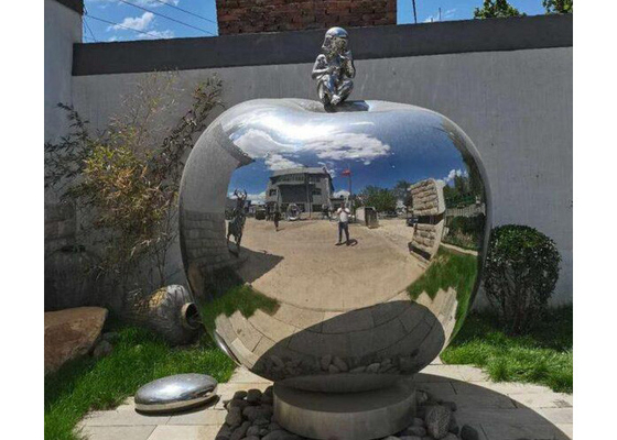 Un buen precio. El jardín abstracto del metal del diseño exterior del arte esculpe la escultura de la fruta de Apple del acero inoxidable en línea