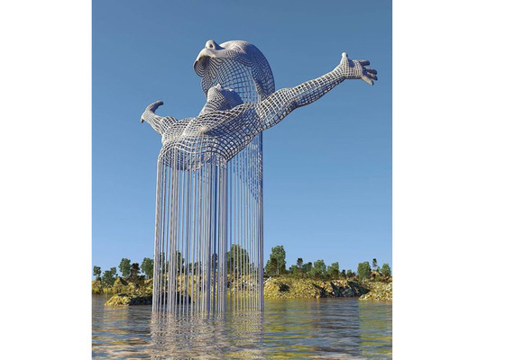 Un buen precio. Figura de acero inoxidable fuente de la decoración 316 al aire libre modernos de la escultura en línea