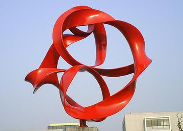 Un buen precio. La escultura pintada rojo de la esfera del metal, metal decorativo esculpe grande en línea