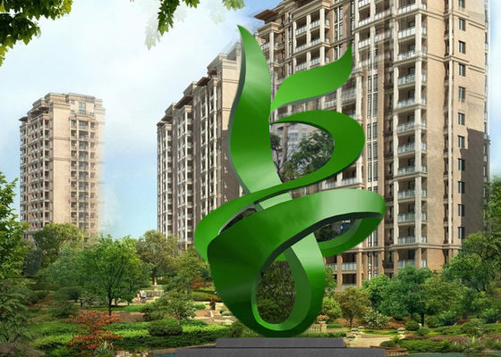 Un buen precio. Extracto al aire libre contemporáneo pintado verde de la escultura del metal para construir en línea
