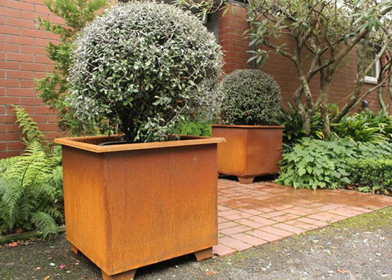 Un buen precio. Acero cuadrado elegante moderno de Corten de las macetas del metal/de los plantadores del jardín del metal del cuadrado en línea