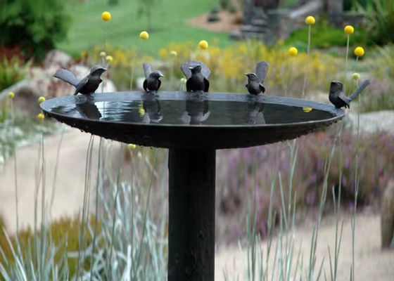 Un buen precio. Tamaño natural de metal de fundición de bronce Bird Bath Bowl Estatua de jardín escultura en línea