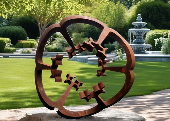 Un buen precio. Escultura de acero de jardín exterior soldado Flor de arte de metal oxidado en Corten Decoración al aire libre duradera en línea