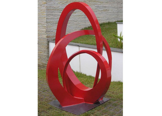 Un buen precio. Escultura abstracta pintada rojo del metal de la escultura del acero inoxidable del parque público en línea