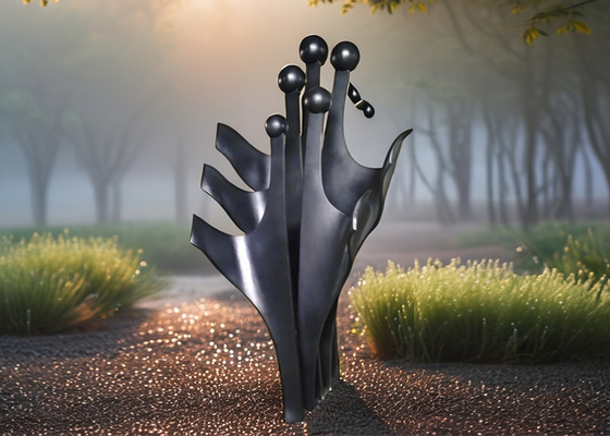 Custom Painted Abstract Metal Garden Art Modern Stainless Steel Outdoor Sculpture