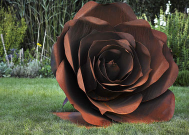Un buen precio. Escultura de acero de Corten de la flor de Rose, esculturas aherrumbradas del jardín del metal en línea