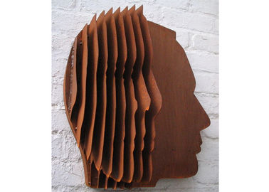 Un buen precio. Decoración de acero de la pared de la escultura de la cara de Corten del color oxidado abstracto en línea