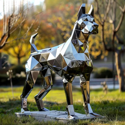Un buen precio. Decoración moderna Geometría Escultura de perro de acero inoxidable en línea