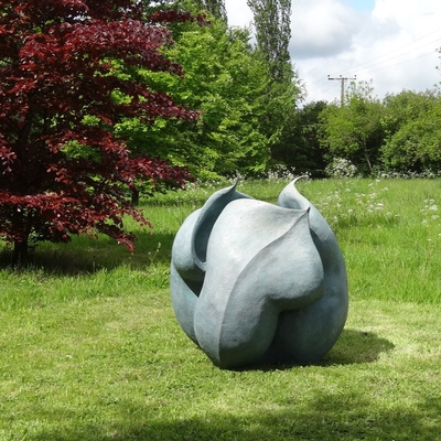 Un buen precio. Claasic Decorativo Gran Jardín Metal Bronce Escultura de paisaje Botón de flor en línea