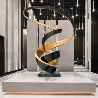 Red Lacquer Abstract Stainless Steel Sculpture - Modern Art Statue for Office, Hotel & Luxury Decor