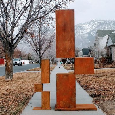 Un buen precio. Escultura de acero corten de arte metálico para decoración de hogar/jardín, fábrica personalizada en línea