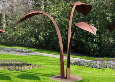 Un buen precio. Escultura al aire libre de la hoja del jardín del estilo de Corten del extracto de acero moderno de la escultura en línea