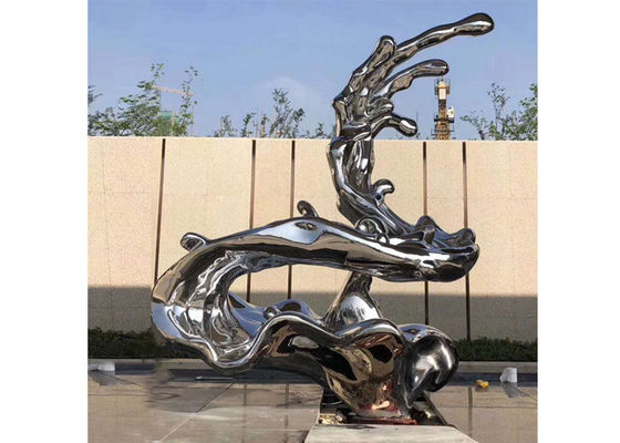 Un buen precio. Escultura pulida ilustraciones modernas únicas del acero inoxidable, escultura de la onda del metal en línea