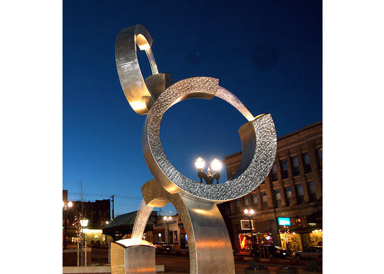 Un buen precio. Escultura contemporánea de acero inoxidable Jardín Fuente de agua de acero inoxidable en línea