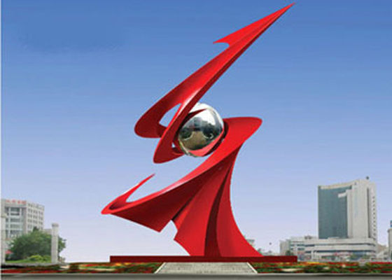 Un buen precio. Escultura monumental pintada rojo grande del acero inoxidable para decorativo al aire libre en línea