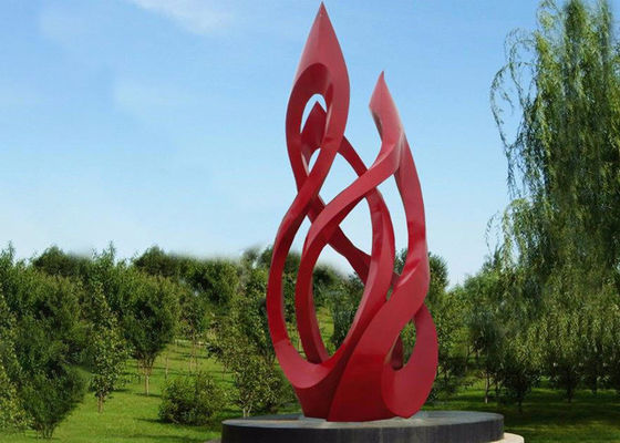 Un buen precio. escultura pintada rojo al aire libre grande del acero inoxidable del metal de los 5m en línea