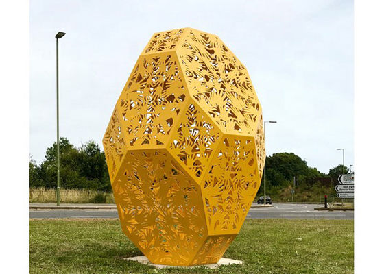 Un buen precio. Escultura pública al aire libre pintada amarillo enorme del acero inoxidable de la escultura del metal en línea