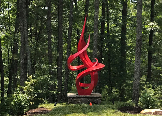 Un buen precio. El rojo pintó la escultura de acero inoxidable de la llama para el paisaje al aire libre en línea