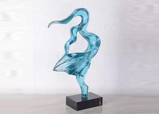 Hogar transparente Art Decoration del jardín de Girl Sculpture Unique del bailarín de la resina