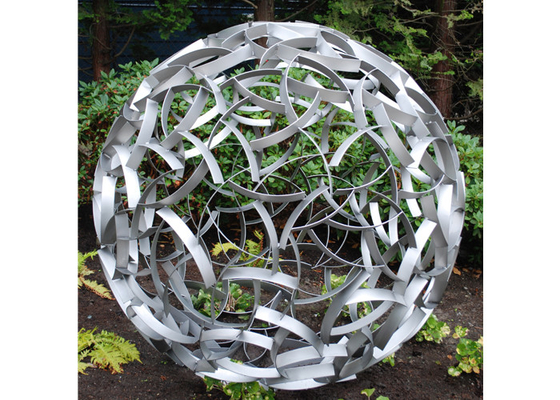 Escultura de acero inoxidable de la bola del jardín de la esfera al aire libre moderna del metal
