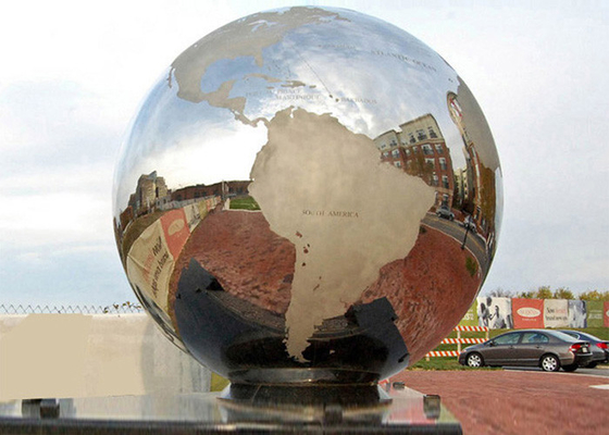 Un buen precio. El mapa de acero inoxidable del globo de la esfera esculpe decorativo al aire libre modificado para requisitos particulares en línea