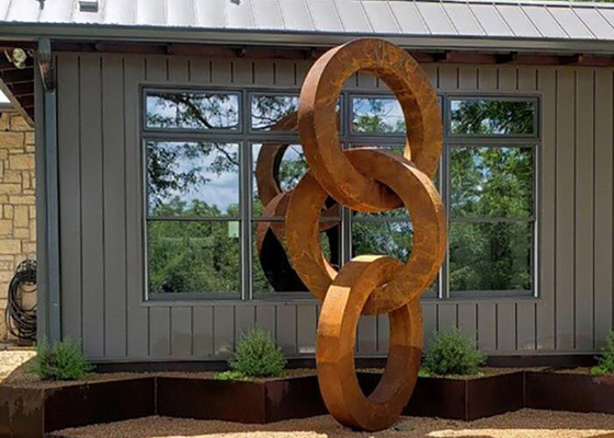 Un buen precio. Escultura de acero del círculo de Corten del jardín del metal al aire libre de la decoración en línea