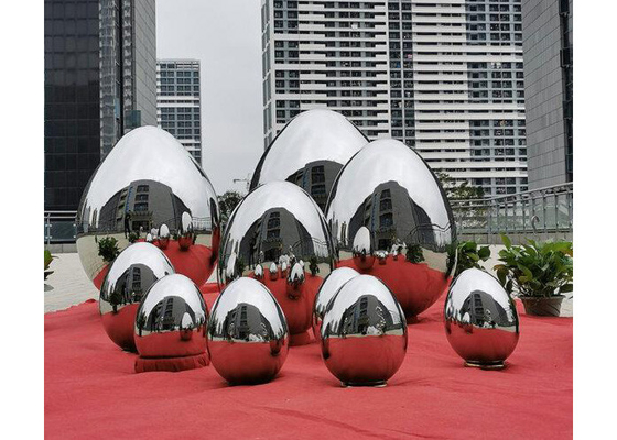 Un buen precio. Espejo decorativo de la escultura del huevo del acero inoxidable del arte moderno pulido en línea