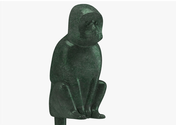 Escultura de bronce de lanzamiento del mono de la sentada de la estatua del metal de tamaño natural