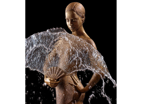Fuente de agua de bronce de la bailarina de la decoración pública al aire libre con altura del tamaño el 180cm