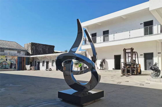 2M Espejo de acero inoxidable moderno Escultura de jardín pulida