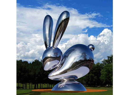 Un buen precio. Espejo decorativo exterior Escultura de conejo animal de acero inoxidable en línea