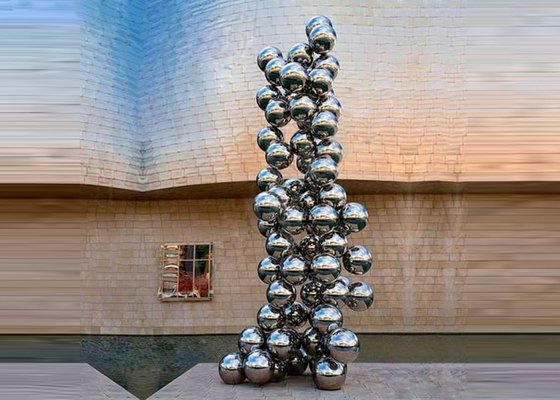 Un buen precio. Decoración de jardín grande Escultura de bolas múltiples de acero inoxidable pulido en línea