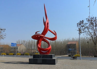 Un buen precio. Forma pintada rojo contemporáneo de la llama del baile del acero inoxidable de la escultura del metal en línea
