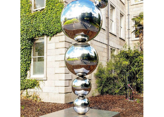 Un buen precio. Espejo personalizado pulido Arte moderno Esfera de acero inoxidable Escultura de bola para exteriores en línea