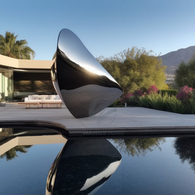 Un buen precio. Escultura de acero inoxidable para la decoración de patios y parques públicos con acabado de espejo en línea