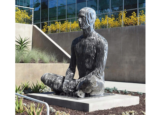 Un buen precio. Jardín o jardín de corte con láser decorativo de acero inoxidable meditator escultura en línea
