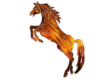 Un buen precio. Ejecución del arte de la pared del caballo del metal, estabilidad de la corrosión de la escultura de la pared del caballo del metal en línea