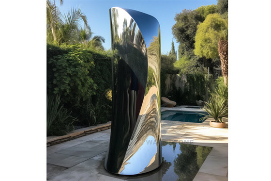 Reflexión atemporal Escultura de acero inoxidable para la decoración de patios y parques públicos