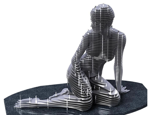 Un buen precio. Decoración al aire libre Corte con láser Escultura de bailarín de acero inoxidable en línea