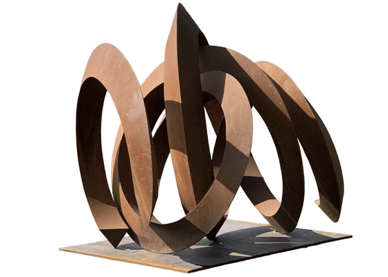 Un buen precio. Tamaño personalizado Arte de metal oxidado Jardín Escultura abstracta de acero corten en línea