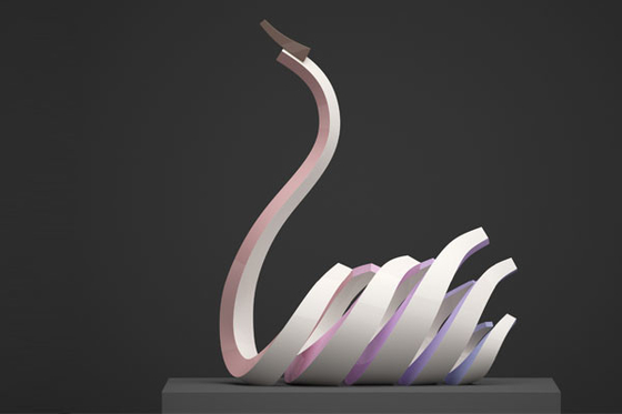 Un buen precio. Escultura de cisne de acero inoxidable para exteriores con acabado de pintura blanca en línea