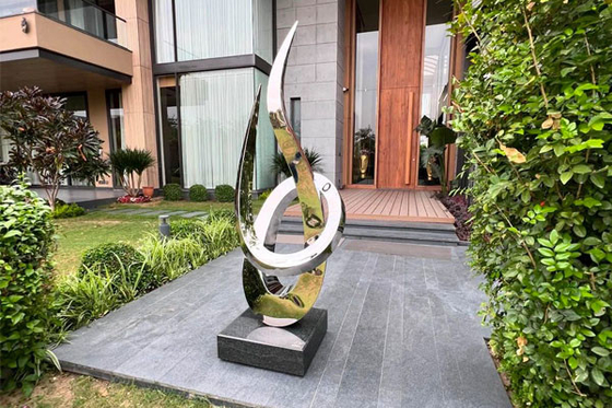 Un buen precio. Escultura de arte abstracto contemporáneo de acero inoxidable 