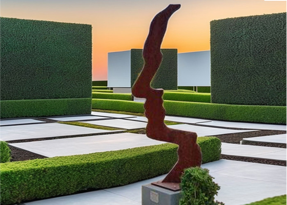 Artesanía de jardín de metal al aire libre corten escultura de rostro de acero